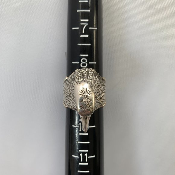 Gucci Anger Forest Eagle Head Ring In Sterling Silver - Picture 9 of 10